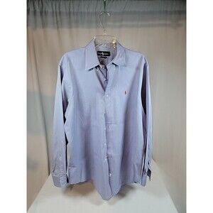 Ralph Lauren Men's Button up Shirt Size L Solid Light Blue Long Sleeve Mauritius